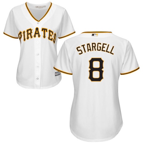 Pirates #8 Willie Stargell White Home Women's Stitched MLB Jersey